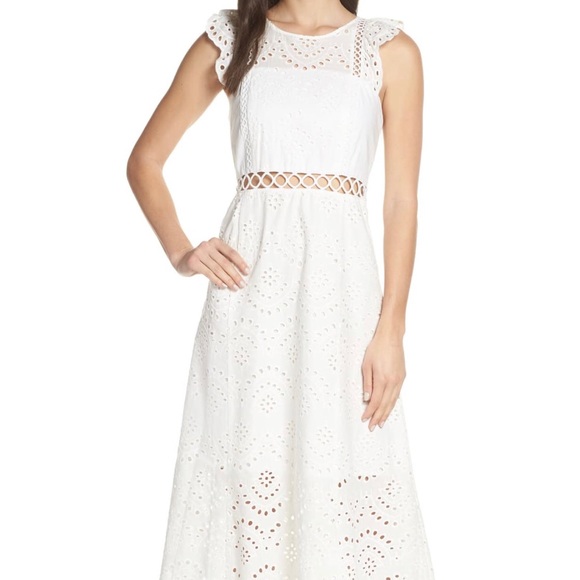 sam edelman ruffle eyelet dress